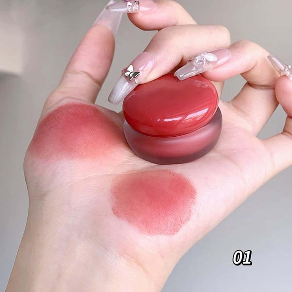 Lip & Cheek Blurry Pot With Keyring Buildable Lightweight Lip Tint Use Soft Finish Makeup Natural Glow High Pigment For Lips & Cheeks