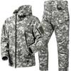 New Military Uniform Combat Suit Soft Shell Waterproof Tactical Jacket + Pants for Camping Hiking
