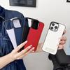 Простые кожаные чехлы для телефона для iPhone13 14 Promax 15 Pro 16 Высококачественный ультратонкий безрамочный невидимый кронштейн Защитная накладка
