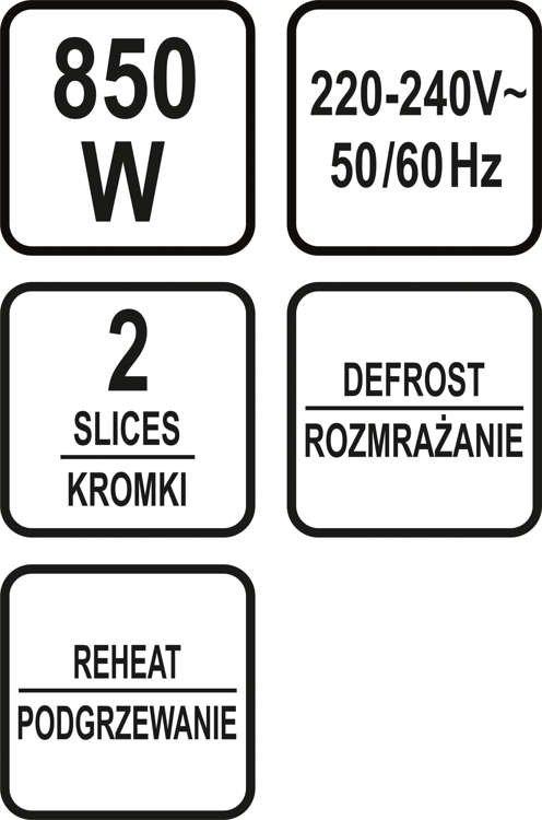 TOASTER 700-850W BLACK - W-67500