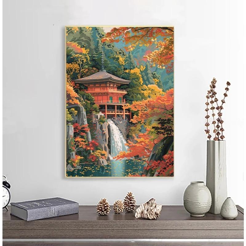 Винтажный постер в стиле Хироси Ёсида Традиционный японский деревенский пейзаж Холст Живопись Настенное искусство Гостиная Домашний декор