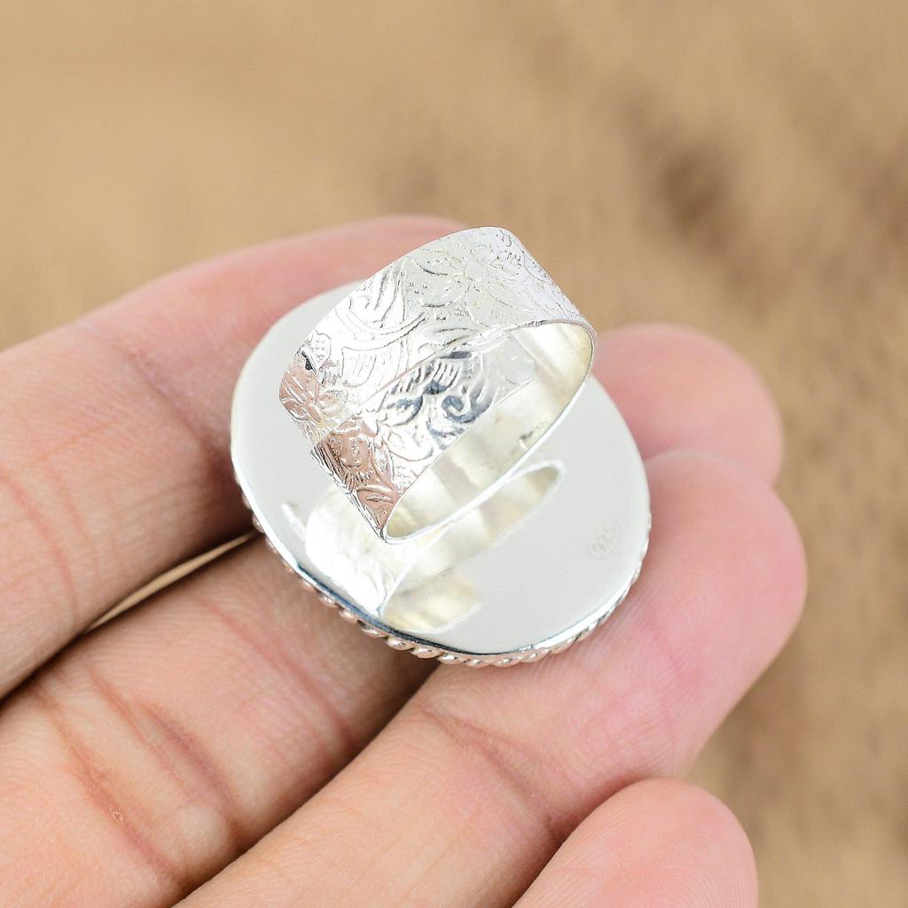 Memorial Day Deal Sterling Silver Oval African Amethyst Stone Promise Boho Ring