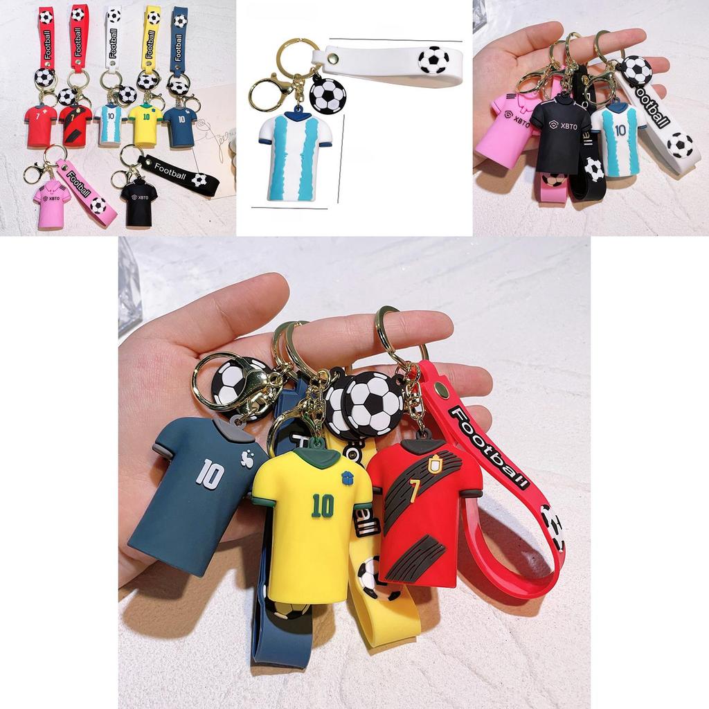 Яркий брелок в виде футбольной звезды, силиконовый аксессуар для ключей, идеальный подарок для друзей