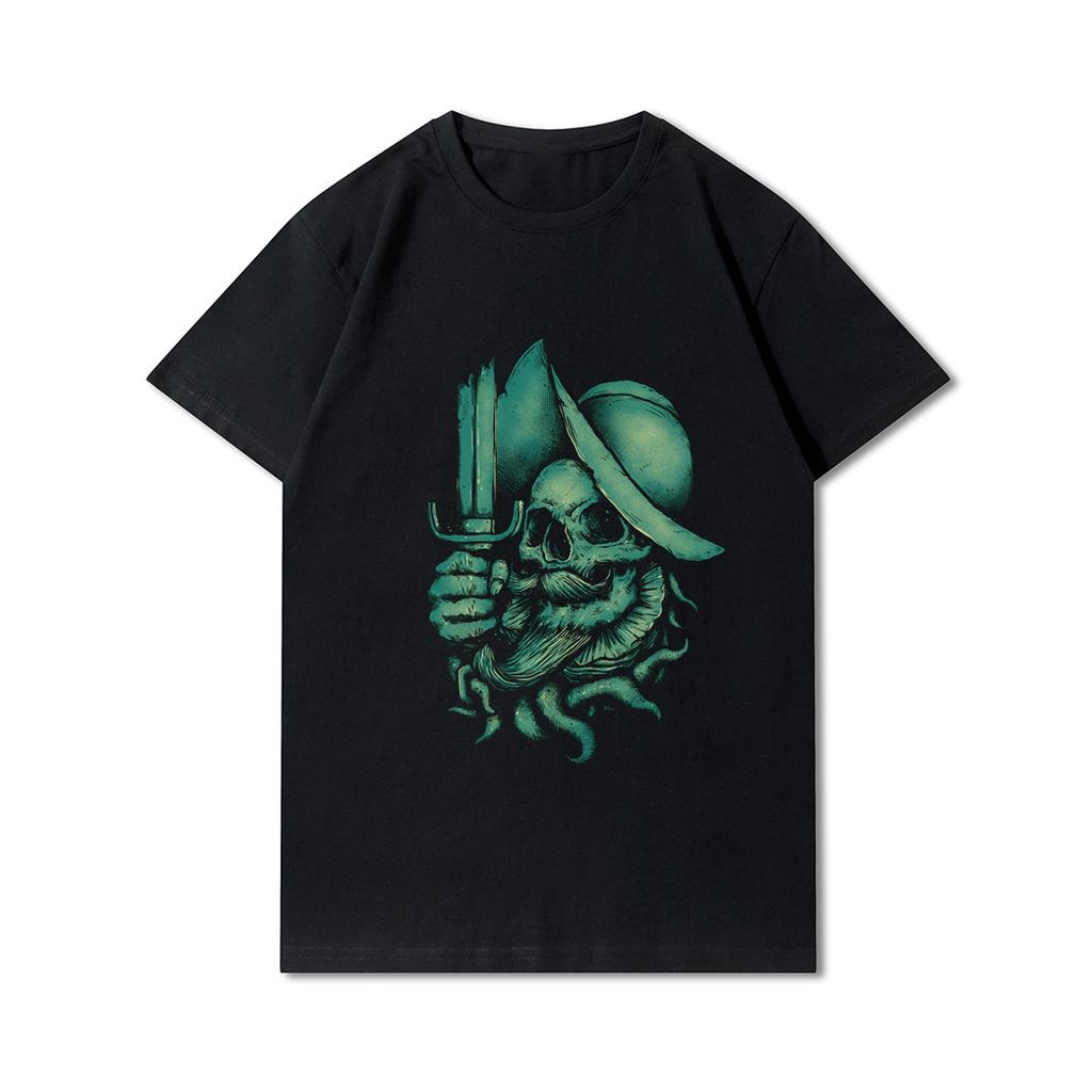 Plus Size 30 Patterns Cotton Harajuku Men T-Shirt Skull Print Tees Round Neck T Shirt Casual Tops