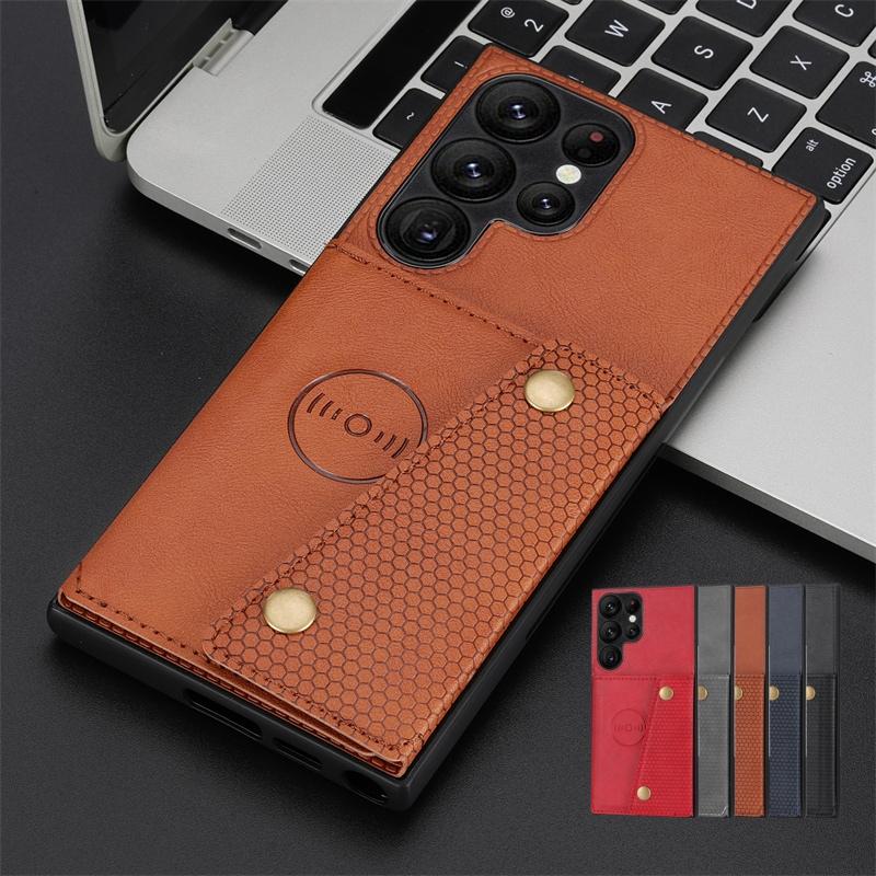 Кожаный кошелек Чехол для телефона Для Samsung Galaxy S24 S23 S22 S21 S20 Ultra FE S10 Note 9 10 Plus Слот для карт Держатель-подставка Задняя крышка