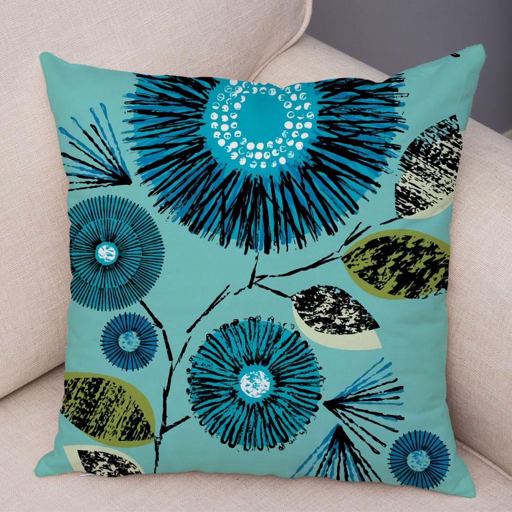 Абстрактное искусство, декоративная наволочка с геометрическим растением, деревом, цветком, диван, домашняя автомобильная наволочка