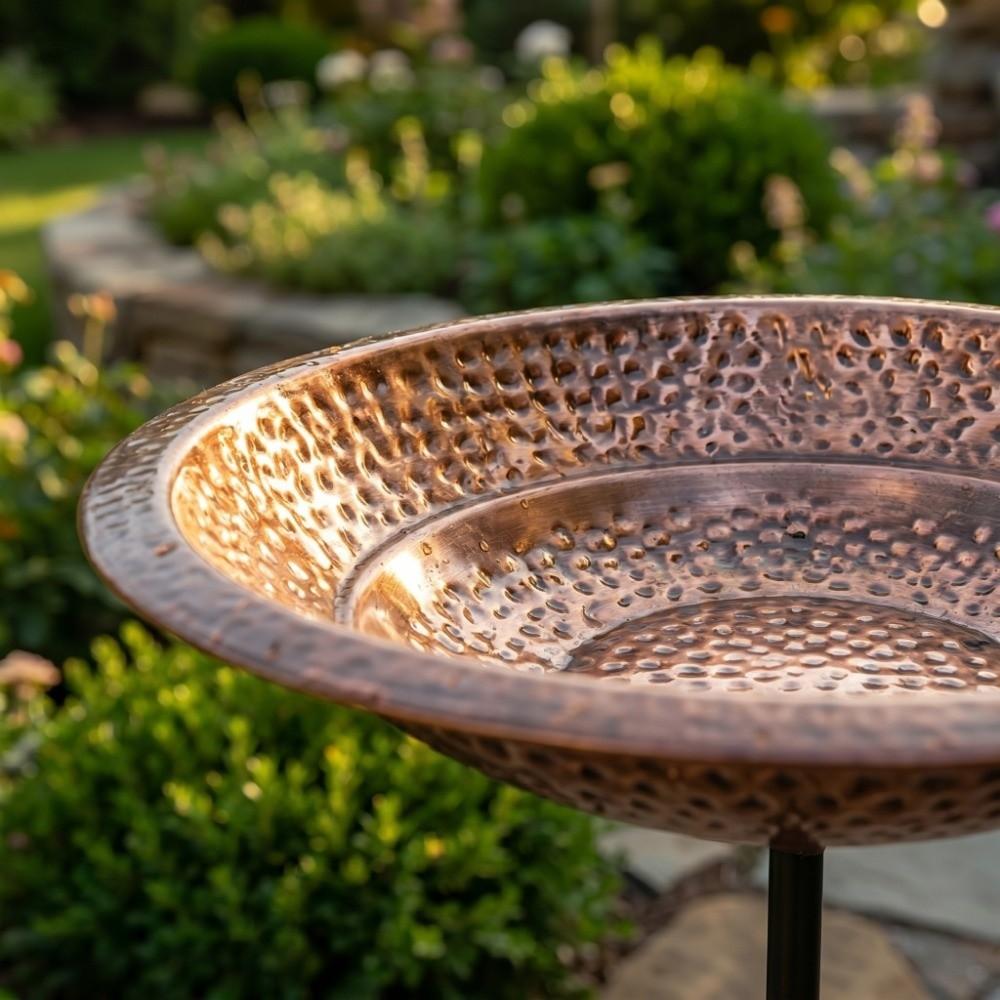 Rust-Proof Bird Feeder Iron Patio Yard Lawn Decor Gift Idea Bird Bath Bowl Outside Decor