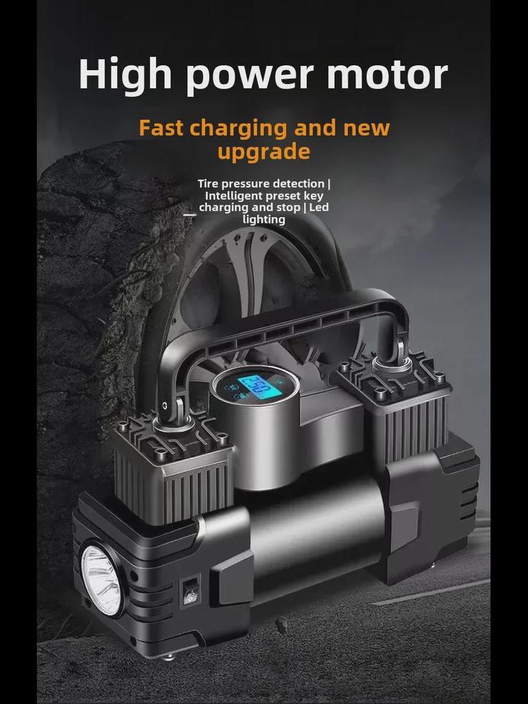 Цифровой дисплей портативный мини умный электрический автомобильный насос для шин с подсветкой