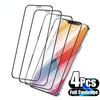 4PCS Full Cover Tempered Glass for iPhone 14 11 13 12 15 Pro Max Mini XS X XR Screen Protector On iPhone 7 8 Plus 6 6S SE 2020