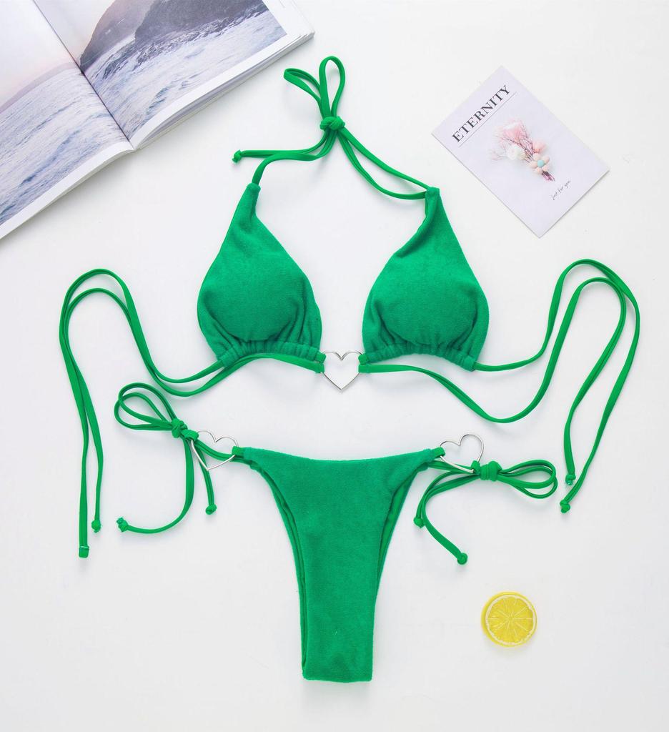European & American Style Triangle Tie-Up Bikini - 807GR Swimsuit Collection