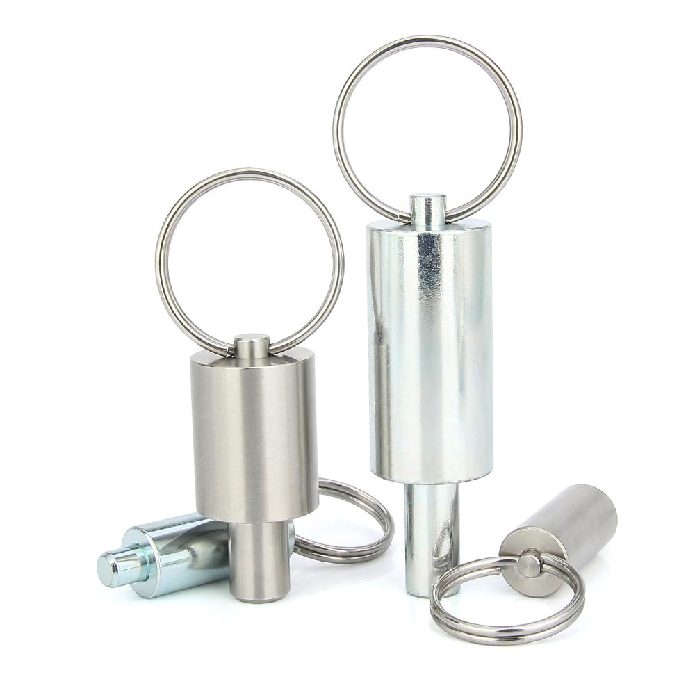 Factory Outlet Zinc-Plated Spring Pin Plunger Unthreaded Stainless/Carbon Steel Indexing Plungers With Pull Ring