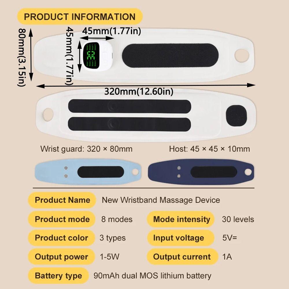 USB Rechargeable Hand Massager 8 Mode Hand Massage Instrument Electric Massage Tool  Relax Muscle