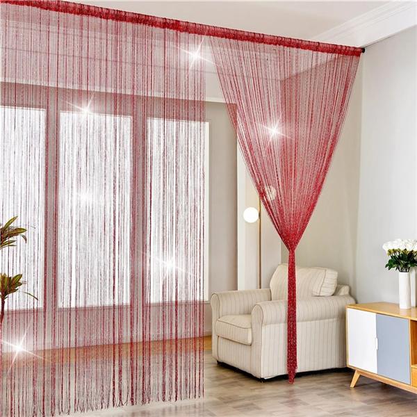 Curtain Living Room Curtains Shiny Tassel Hanging String Door Window Curtain String Door Divider Drape Valance Home Decoration