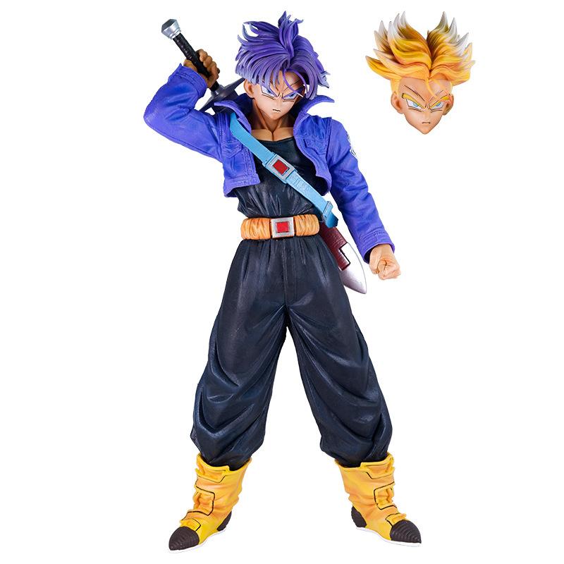 43см Аниме Dragon Ball Z Супер Сайян Транкс 2 Головы Вер. ПВХ Фигурка Боевая Статуя Коллекция DBZ Модель Игрушки Кукла Подарки