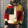 Vintage Hoodies for Men 3D Plaid Print Colorful Hoodie Sweatshirts Long Sleeve Pullovers Street Mens Clothes Casual Unisex Tops