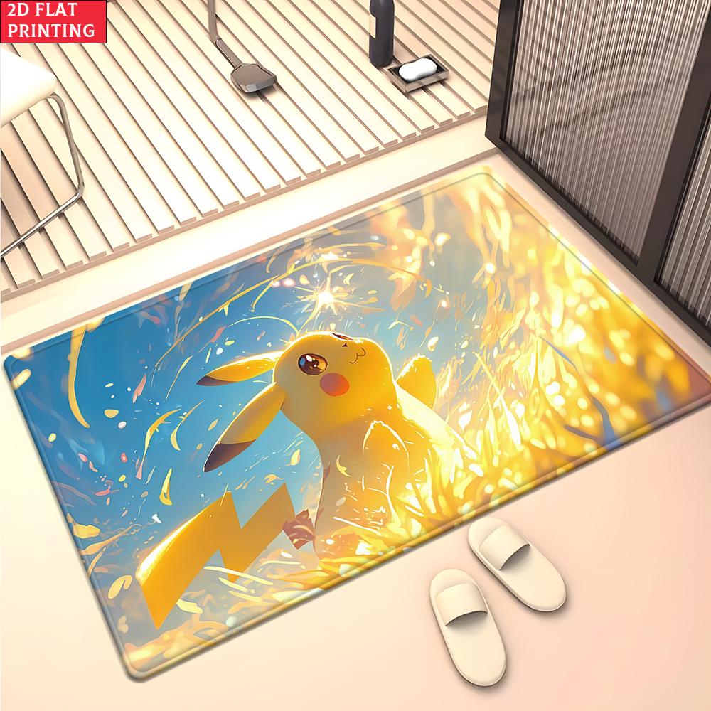 Cute Yellow Cartoon Character Area Rug Anti Slip Washable Floor Mat For Kids Bedroom Living Room Game Bedroom Home Decor Carpet