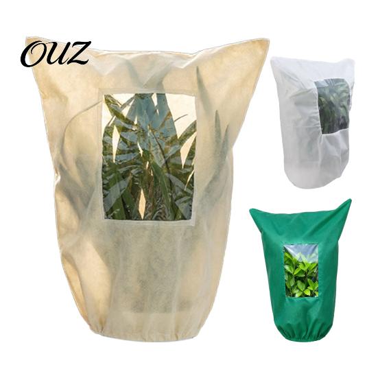 Insulated Garden Frost Guard Winter Plant Cover with Viewing Window, Drawstring Freeze Protection Cover, for Potted Trees Resuable Blanket Shrubs,