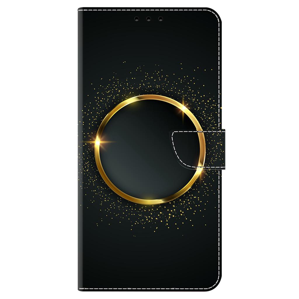 Для Samsung Galaxy A24 4G (162,1 х 77,6 х 8,3 мм) Кожаный кошелек с принтом узора, чехол для телефона