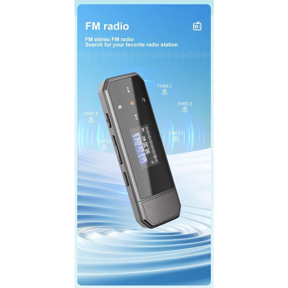 RUIZU X80 USB MP3-плеер Mini 64 ГБ Сенсорная кнопка Bluetooth 5.3 Спортивный клипса Музыкальный плеер Поддержка FM-радио Диктофон Электронная книга Шагомер