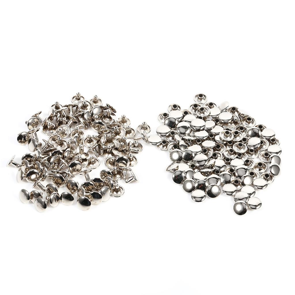 3 Colors 100Sets 8 X 10mm Double Cap Rivet Metal Leather Craft Repairs Studs Spike Decoration