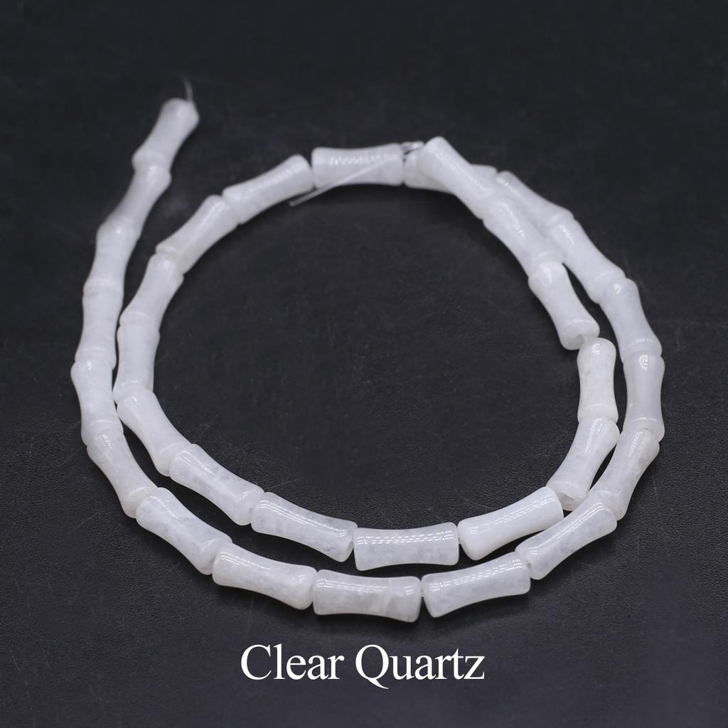 1 нить, Натуральный камень Канадский жадеит Обсидиан Кристальные бусины из прозрачного кварца, Ручная работа, Бусины в форме бамбукового сустава, 1,2×5 см, для изготовления украшений своими руками