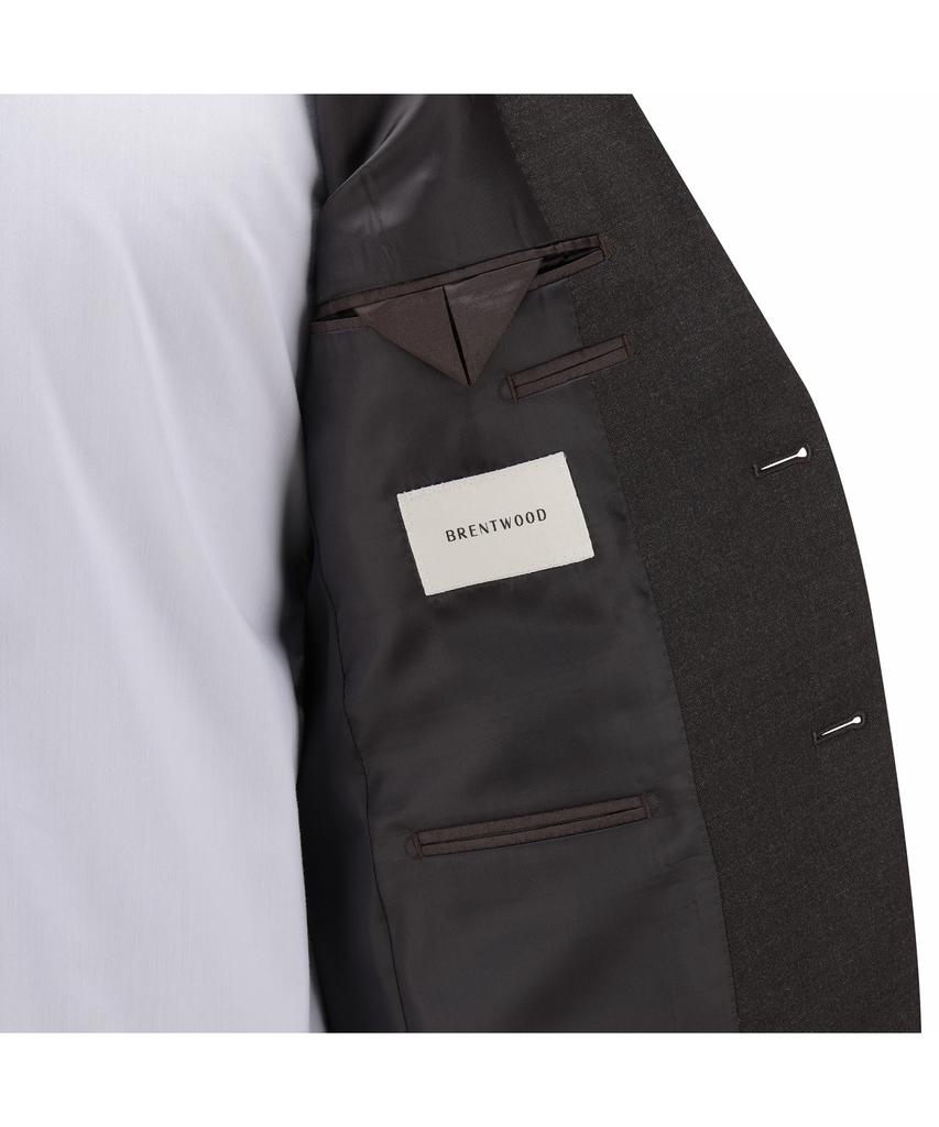 BRENTWOOD Wool Blended Classic Suit Jacket - Brown Brfba26542Brx