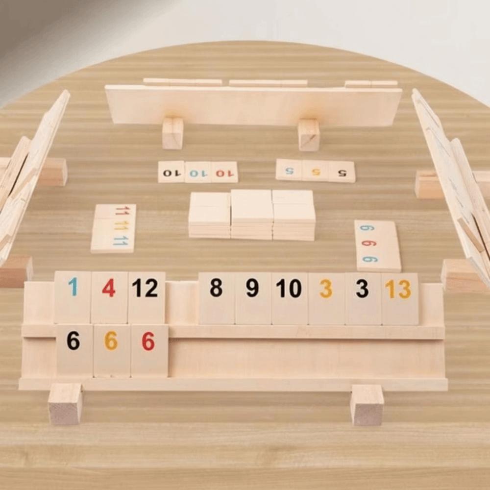106Pcs Wooden Rummy Cube Game 106 Tiles Classic Board Game Board Games Rummy Tiles Family Game
