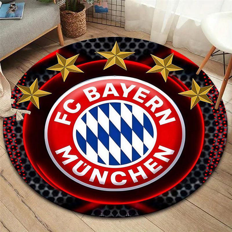 Круглый ковер FC Bayern Munchen, Ковер для гостиной, спальни, дивана, игровой комнаты, Нескользящий коврик для пола
