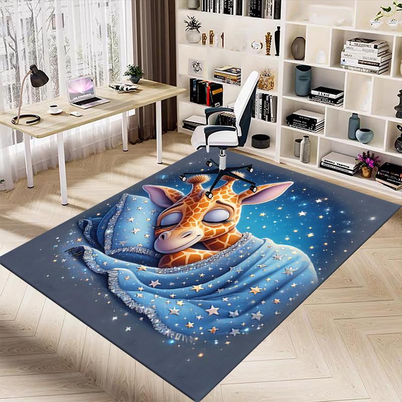1PC Giraffe Starry Non-Slip Floor carpet, suitable for Office, bedroomand playrooms. It can also be used as a sofa footrest cover-T84