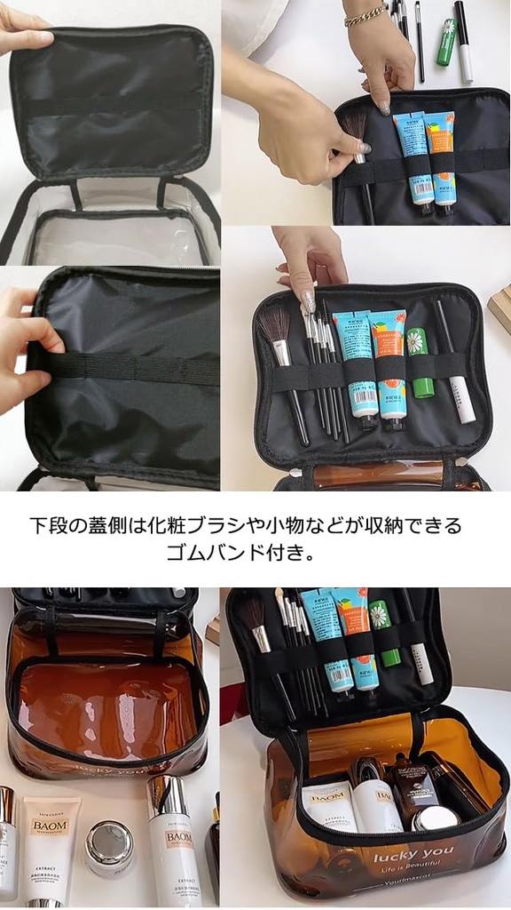 Большой GPT Косметичка Большая для Макияжа Косметическая Большая GPT Серая [Компания Чемоданов] Сумка, 2-слойная, Прозрачная, Вместительная, Ручки, Коробчатая, Сумка,