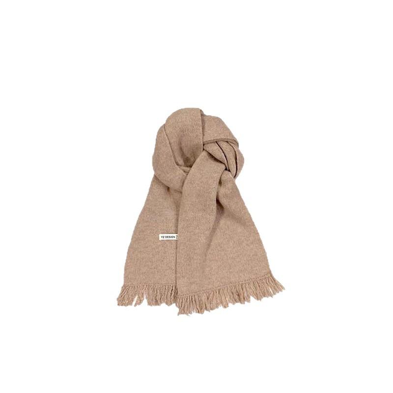 Scarf women's new high-end warm thickened soft knitted scarf winter ankela red student versatile