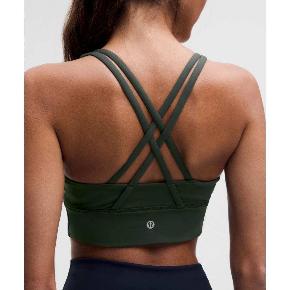 Lululemon Бюстгальтер Energy Longline со средней поддержкой, чашки BD, тропический зеленый цвет