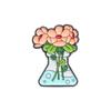 Fresh Flower Metal Brooches In Test Tube Flask Student Schoolbag Decorative Pins Badge Bag Accessories Waist Collar Medal Buckle