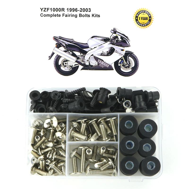 Fit For Yamaha YZF1000R 1996 1997 1998 1999 2000 2001 2002 2003 Full Fairing Bolts Kit Covering Bolts Fairing Clips Nuts Screws