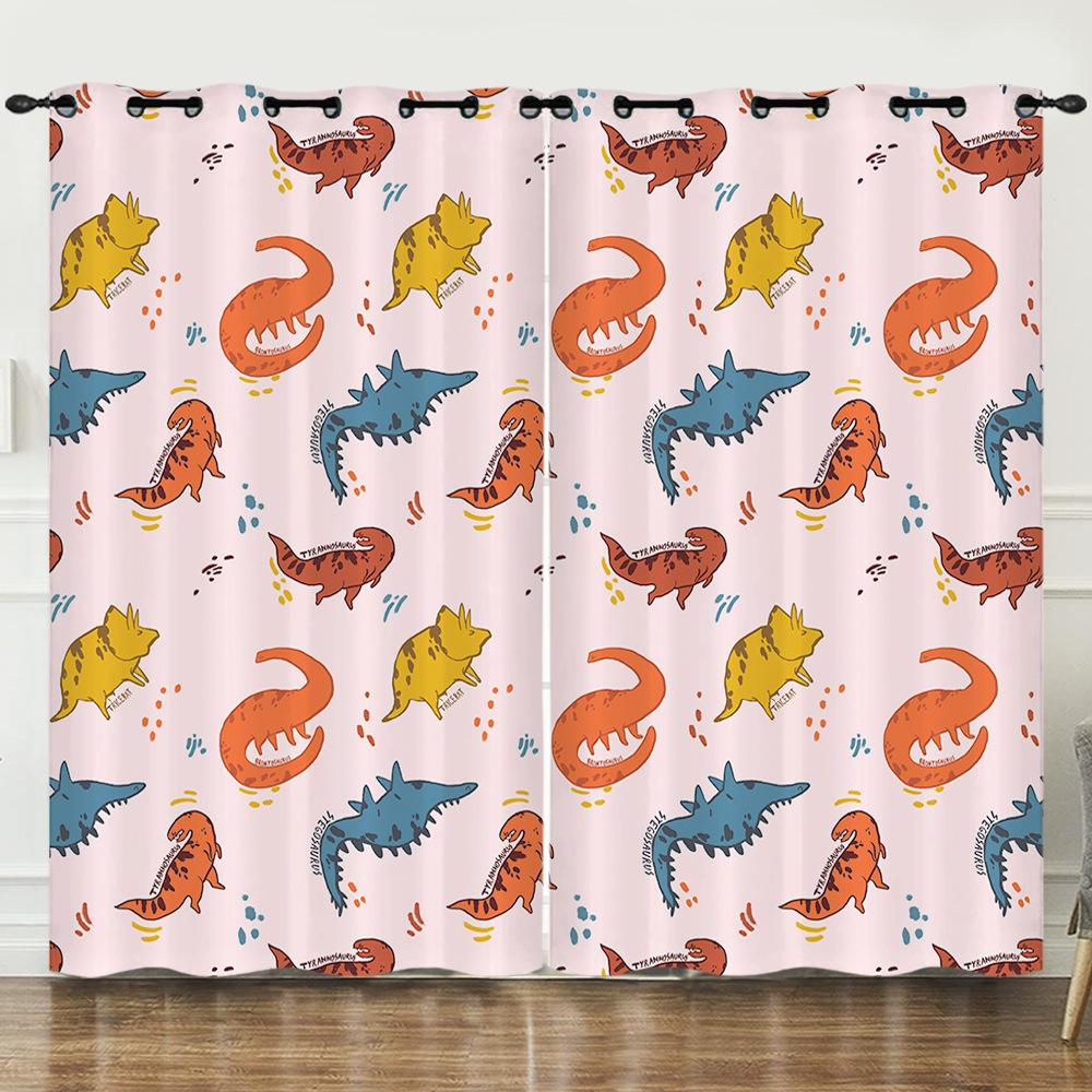 Cute Cartoon Dinosaur Curtains For Window Treatment Drapes Window Curtains For Living Room Bedroom Boys Kids Room Home Decor