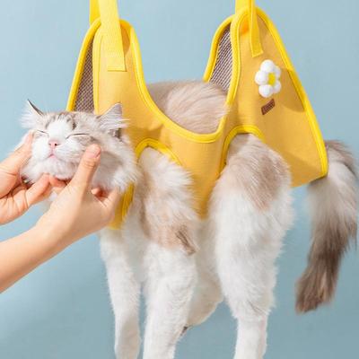 Шлейка для кошек для груминга, дышащая шлейка для груминга кошек, слинг для кошек, гамак для стрижки когтей, сумка-фиксатор для груминга.