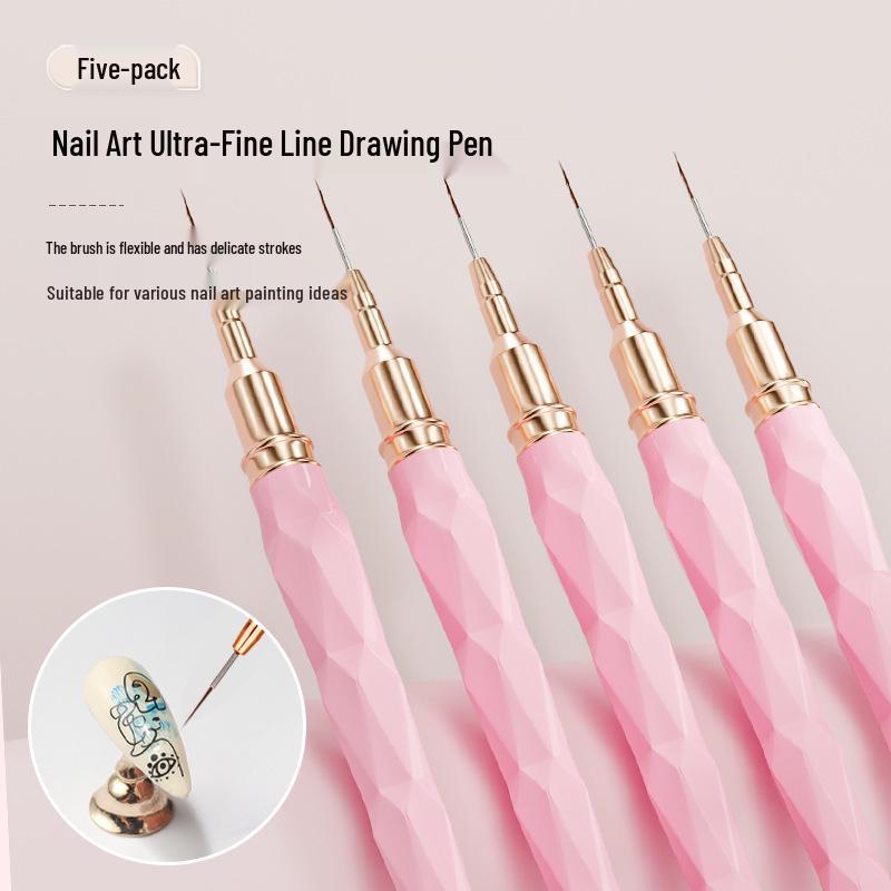 Cross-border Nail Art Brush Set: Line Drawing, Carving, Flower, Hook Line Tool