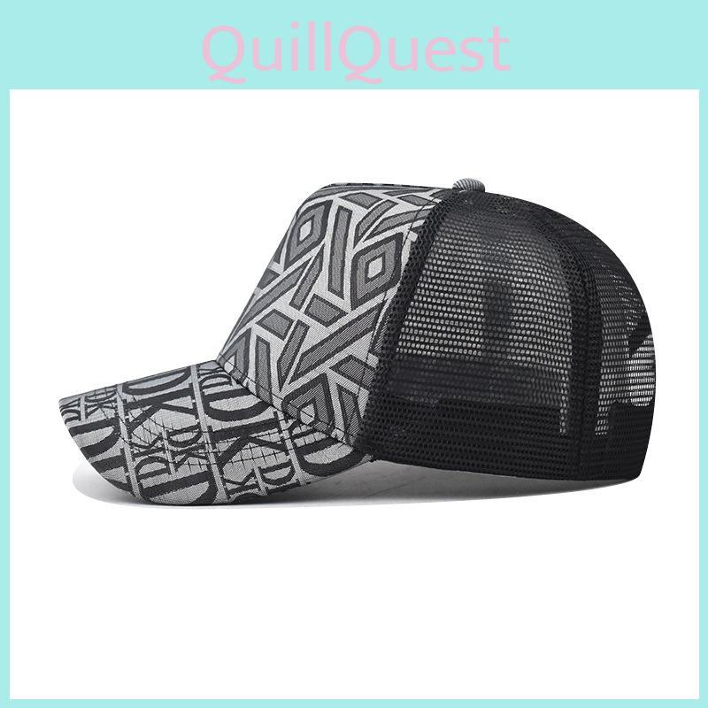 Modern Geometric Pattern Baseball Cap With Embroidered Design And Wind Resistance For Daily Wear