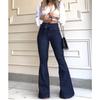 Women's New High-waisted Hip-lifting Belted Flared Trousers Wide-leg Jeans