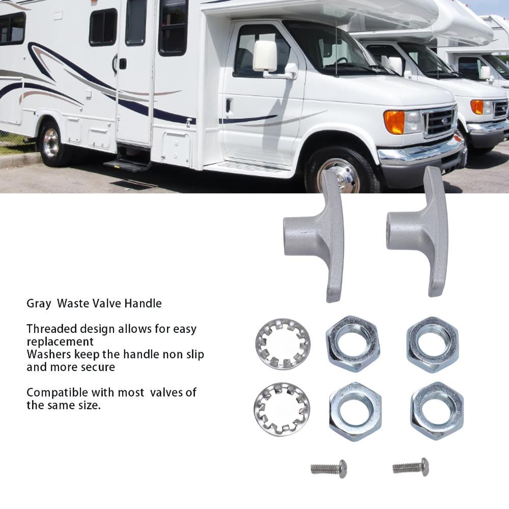 2 set Gray RV Waste Valve Handle Aluminum RV Gate Valve Handle RV Sewer Valve Handle Tank Cleaning
