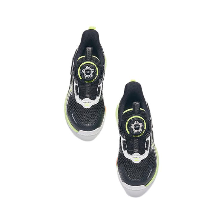 Anta Удобные простые амортизирующие износостойкие низкие детские кроссовки для бега детские кроссовки черные зеленые 312429963-9