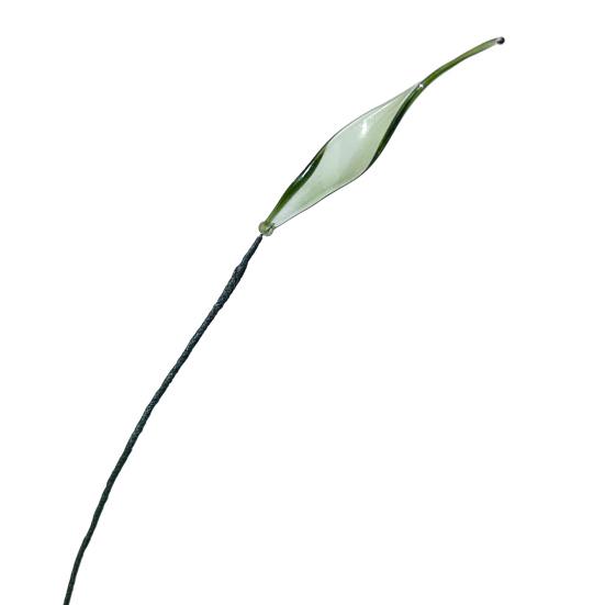 Hand-Blown Glass Flower Decoration with Wire Stem Handmade Colored Glaze Floral Figurine Home Living Room Office Table Flower Vase Ornament