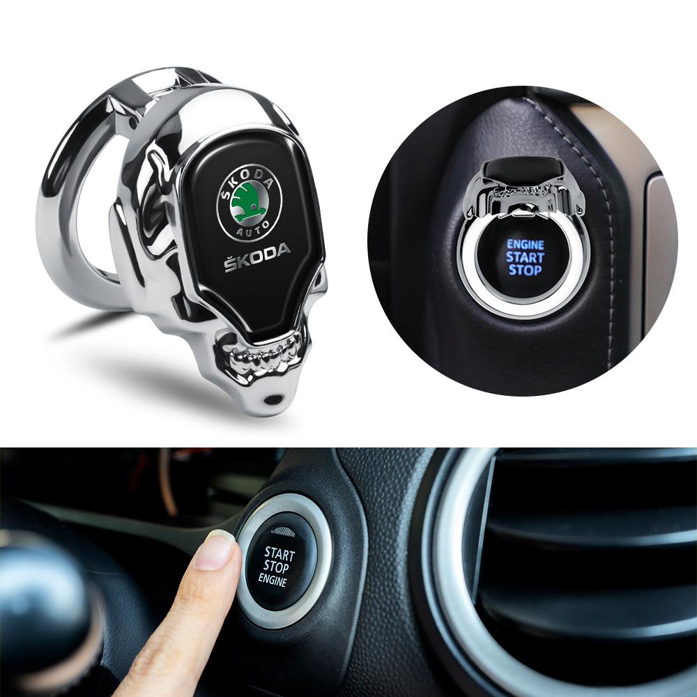 Car Interior Engine Ignition Start Stop Push Button Cover Decoration For Skoda Octavia Rapid Fabia A7 Superb KAMIQ Roomster VRS fxdj44