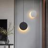 Modern Creative LED Pendant Light For Home Indoor Decor Living Dining Room Bedroom Bedside Hanging Lamp Lustre Round Black Light