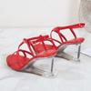 Women's Shoes Transparent Wedge Summer Women's Cross Strap Sexy Fairy Sandals 1098 Series 8cm Heel LFD