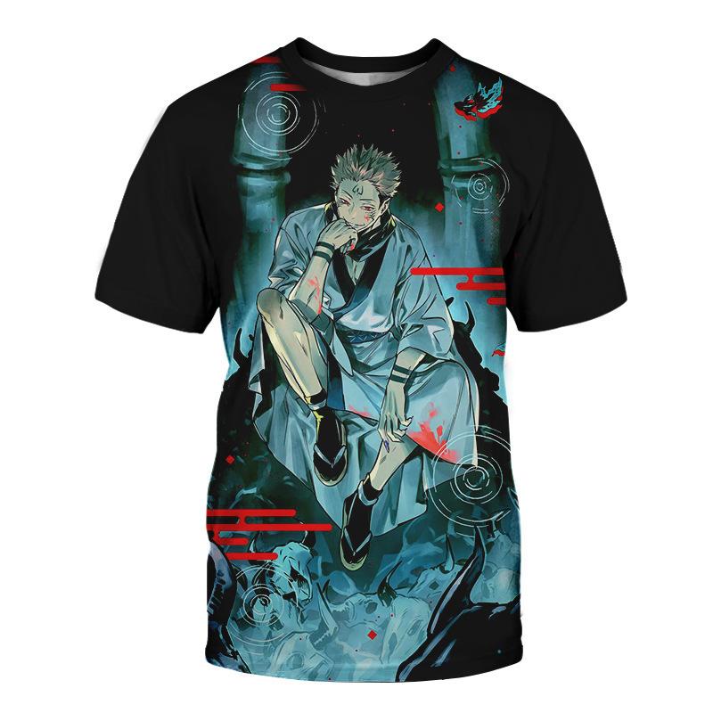 Графическая футболка Jujutsu Kaisen Итадори Юдзи, Модная аниме-футболка для мужчин и женщин, Дышащий полиэстер, Короткий рукав, Повседневная уличная одежда