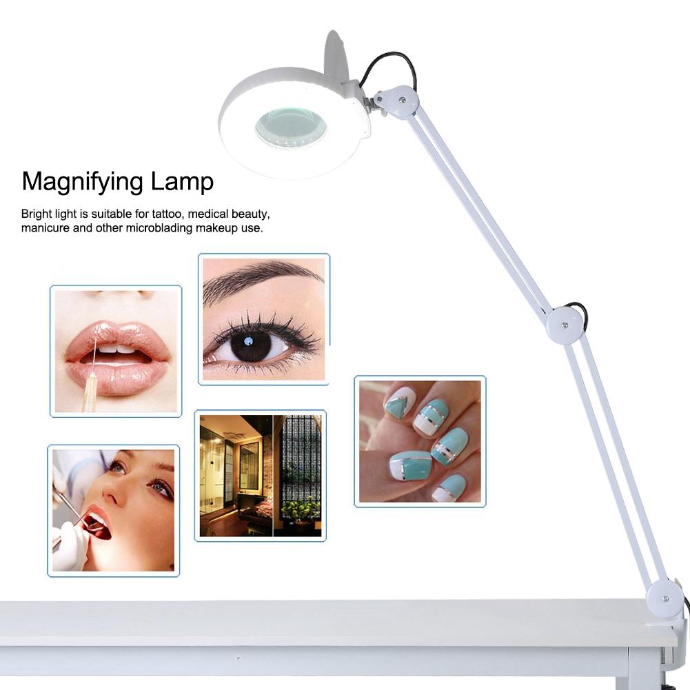 8X Illuminated Desktop Magnifying LED Lamp with Clamp Swivel Arm Reading Medical Beauty