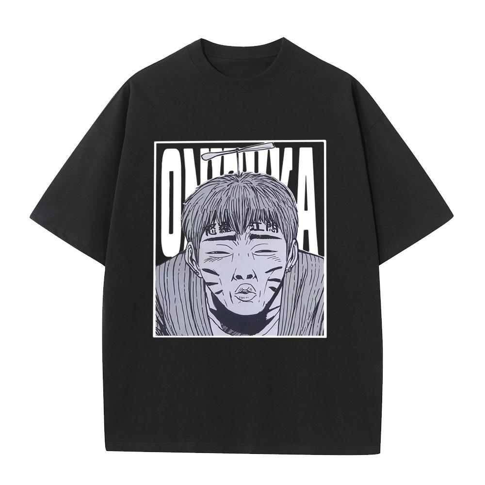 Great Teacher Onizuka GTO T Shirts Funny Eikichi Onizuka Face Graphic T-shirt Men's Women Manga Oversized Short Sleeve T-shirt