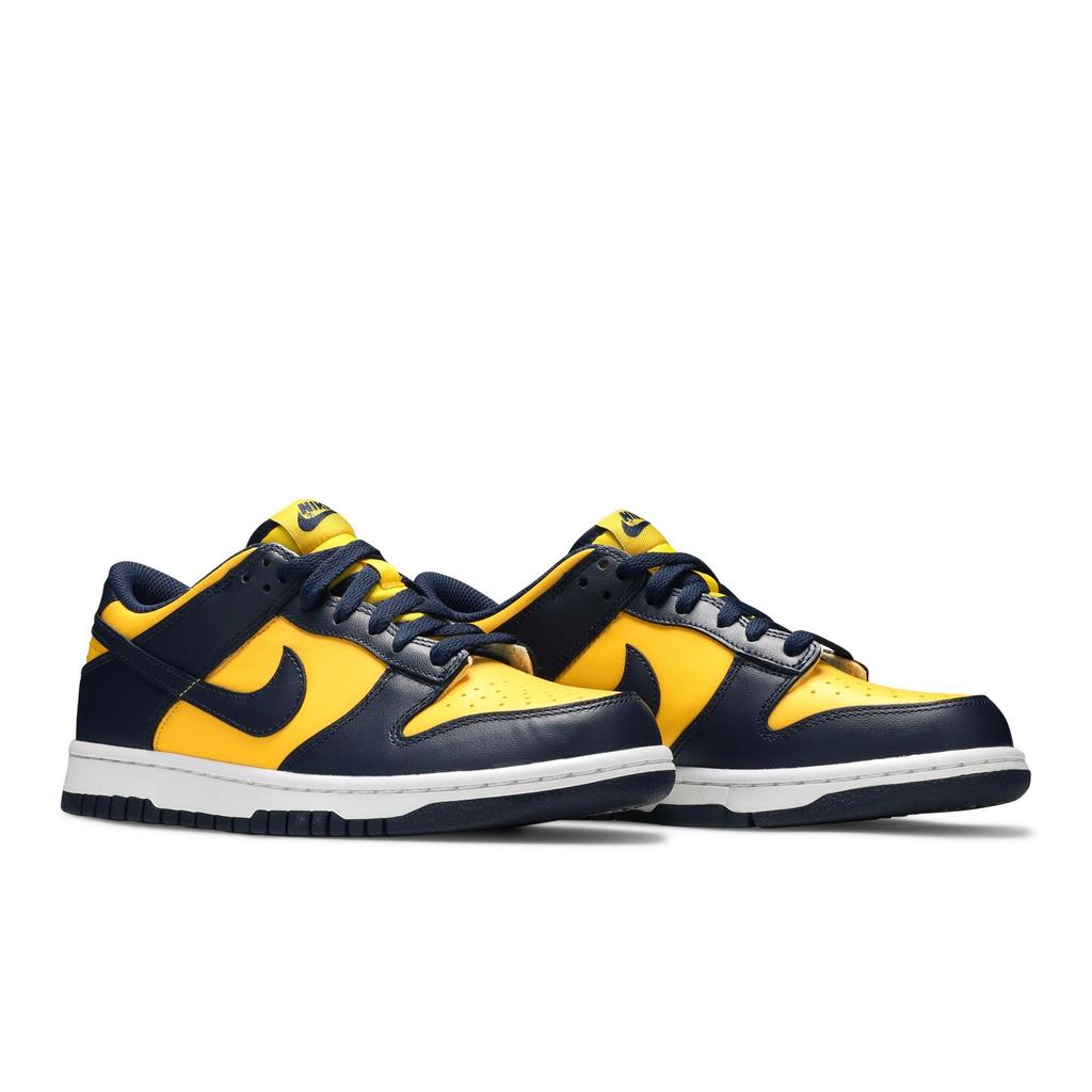 Nike Dunk Low Grade School 'Michigan' 2021 (Unisex) Varsity Maize / White / Total Orange / Midnight Navy Kids' Skateboarding Shoes CW1590 700
