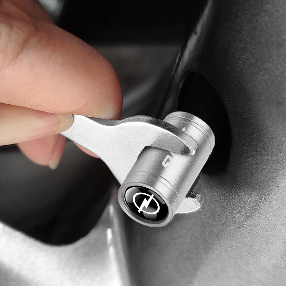 4pcs Metal Car Wheel Tire Valve Stem Caps Covers Auto Accessories For Opel Zafira B Corsa Insignia Mokka Regal Car Wheel Hubcap qkh099